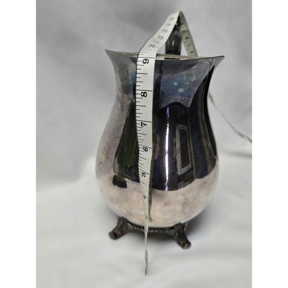 Vintage Silver Plated WM Rogers 817 Footed Ice Guard Water Beverage Pitcher - Picture 10 of 12